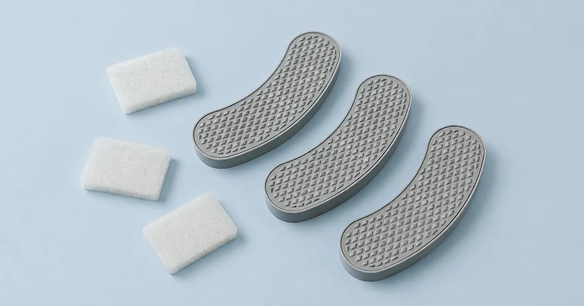 Editorial arrangement of crescent filter cartridges and separate foam pre-filters