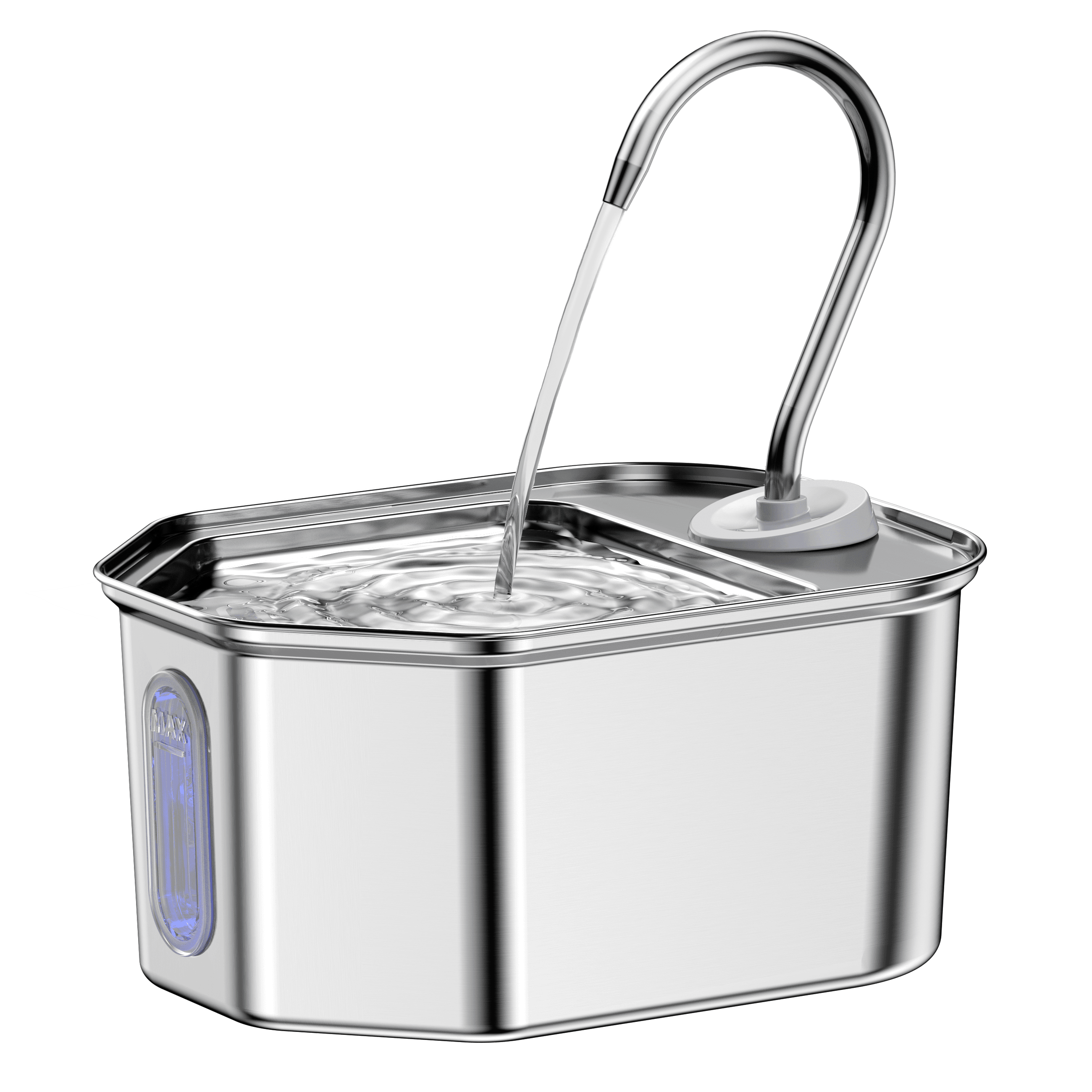 Hexagon stainless steel fountain from the Fountelio product archive