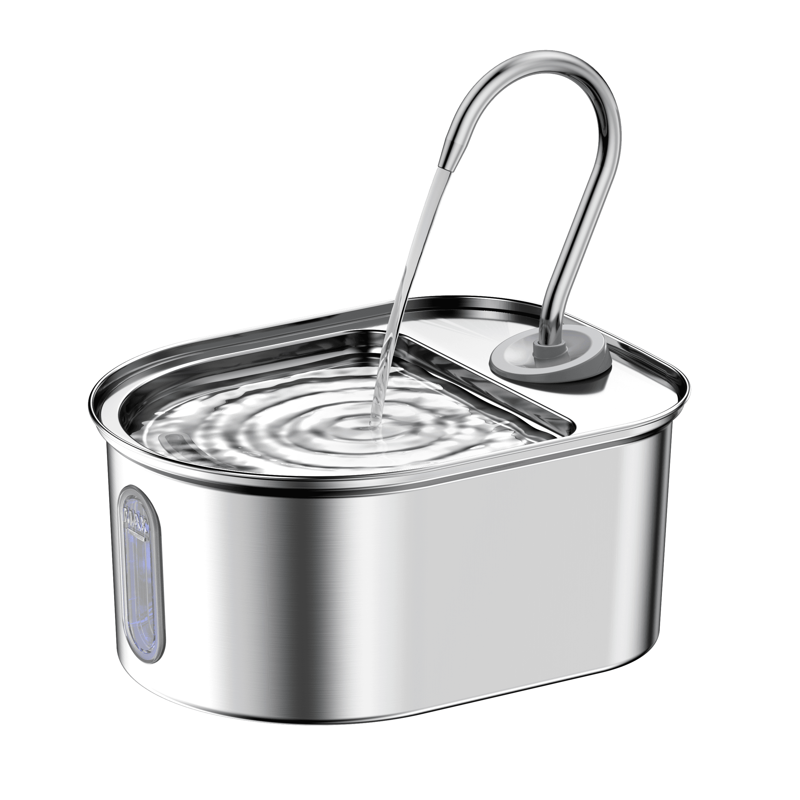 Semicircle stainless steel fountain from the Fountelio product archive