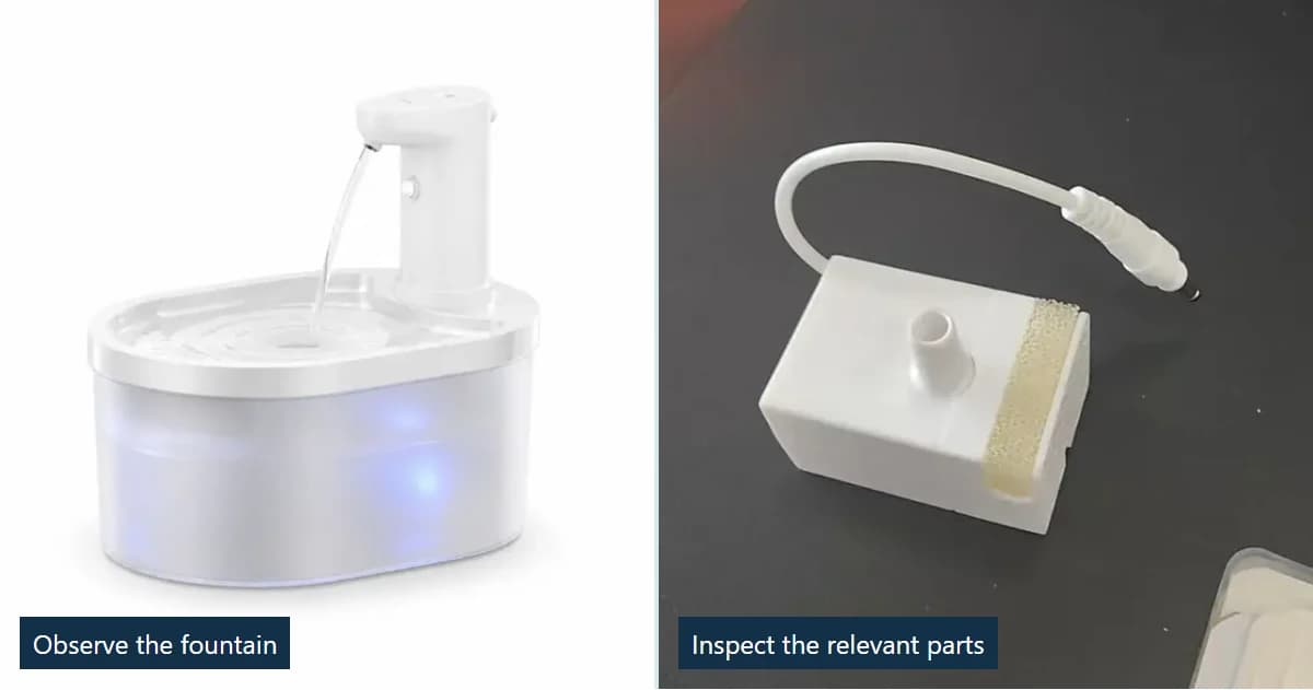Fountelio fountain and pump module examples for troubleshooting