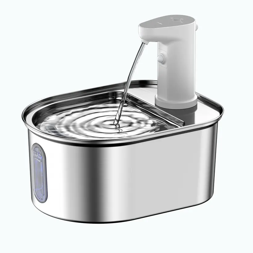 Semicircle cordless 304 stainless steel cat water fountain