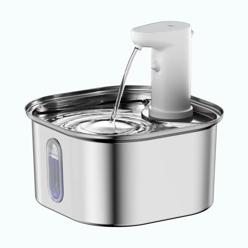 Square cordless 304 stainless steel cat water fountain