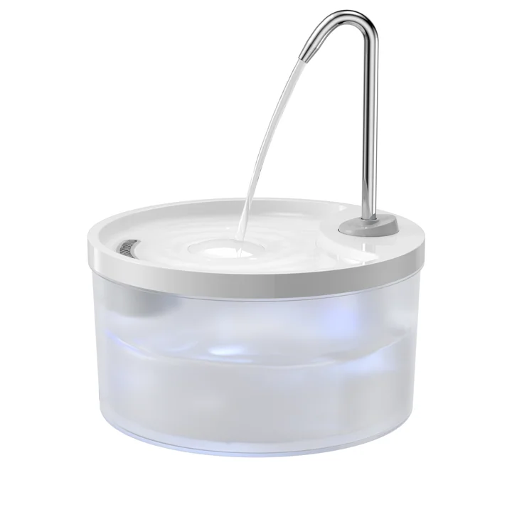 M spout configuration on a white round PF-01 fountain