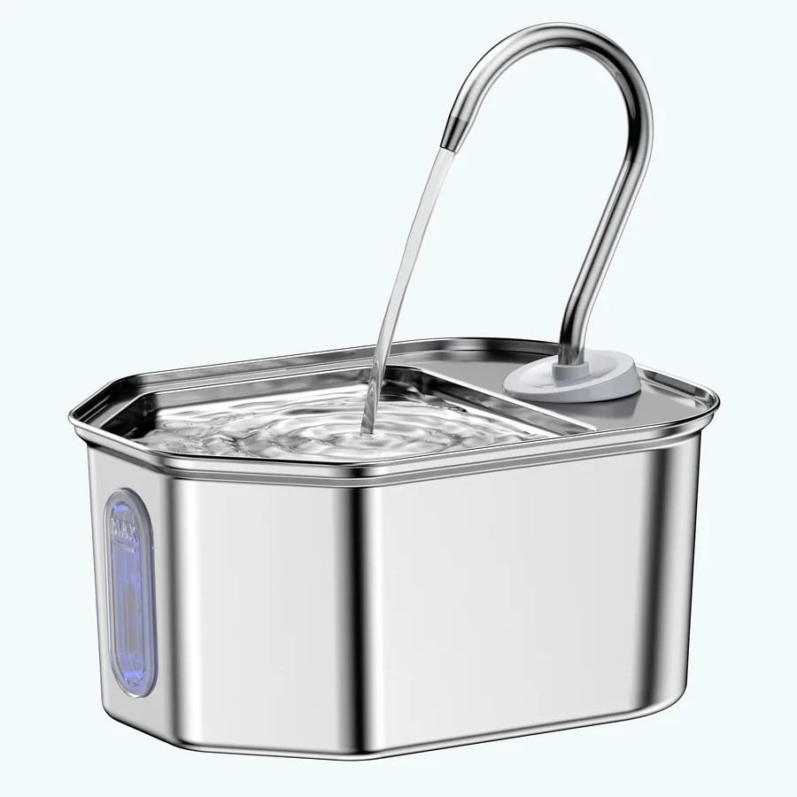 Hexagon 304 stainless steel cat water fountain