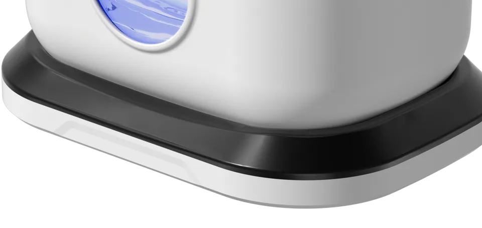 Close view of the CWF-W1 white and black charging base finish