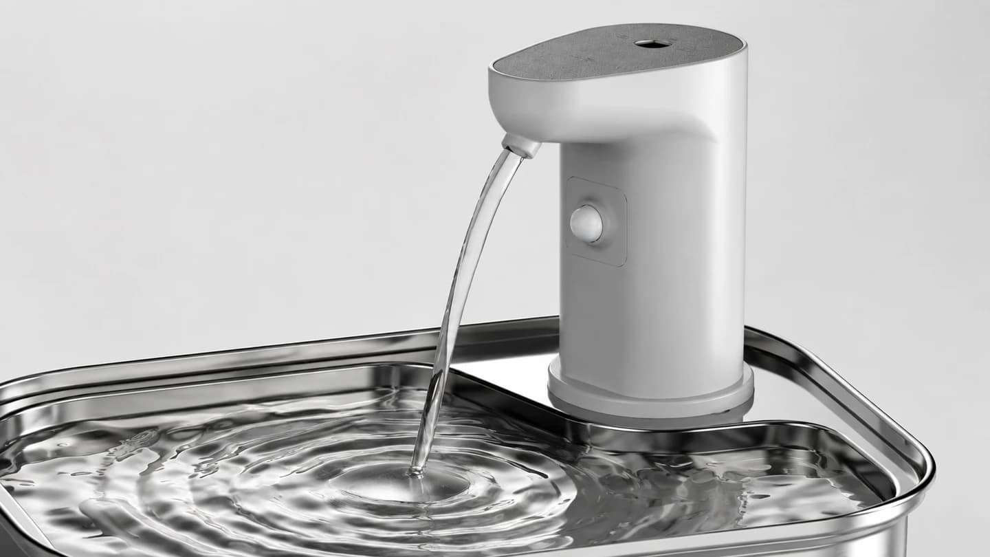 Module clair monté sur une fontaine métallique