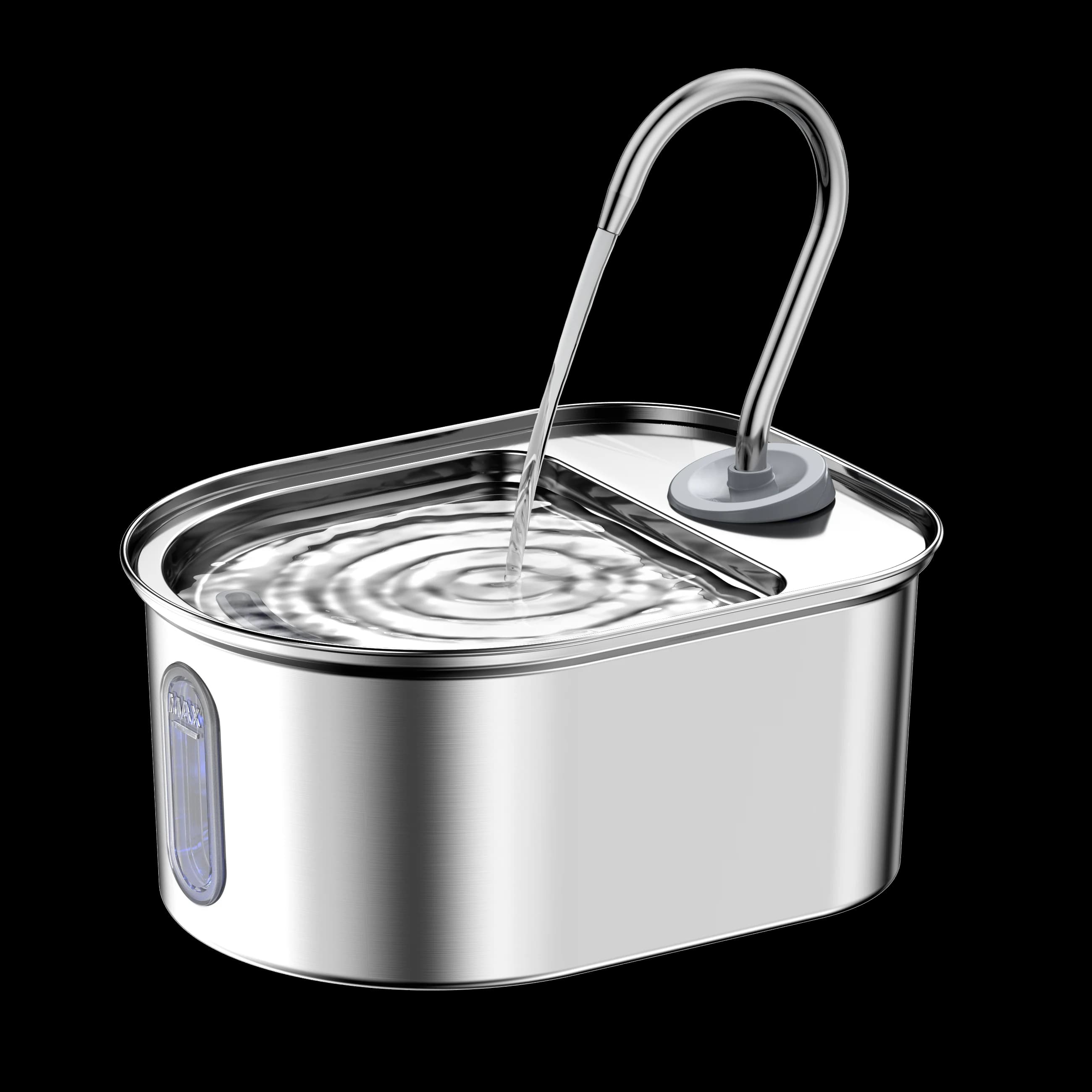 Semicircle stainless steel fountain from the Fountelio product archive