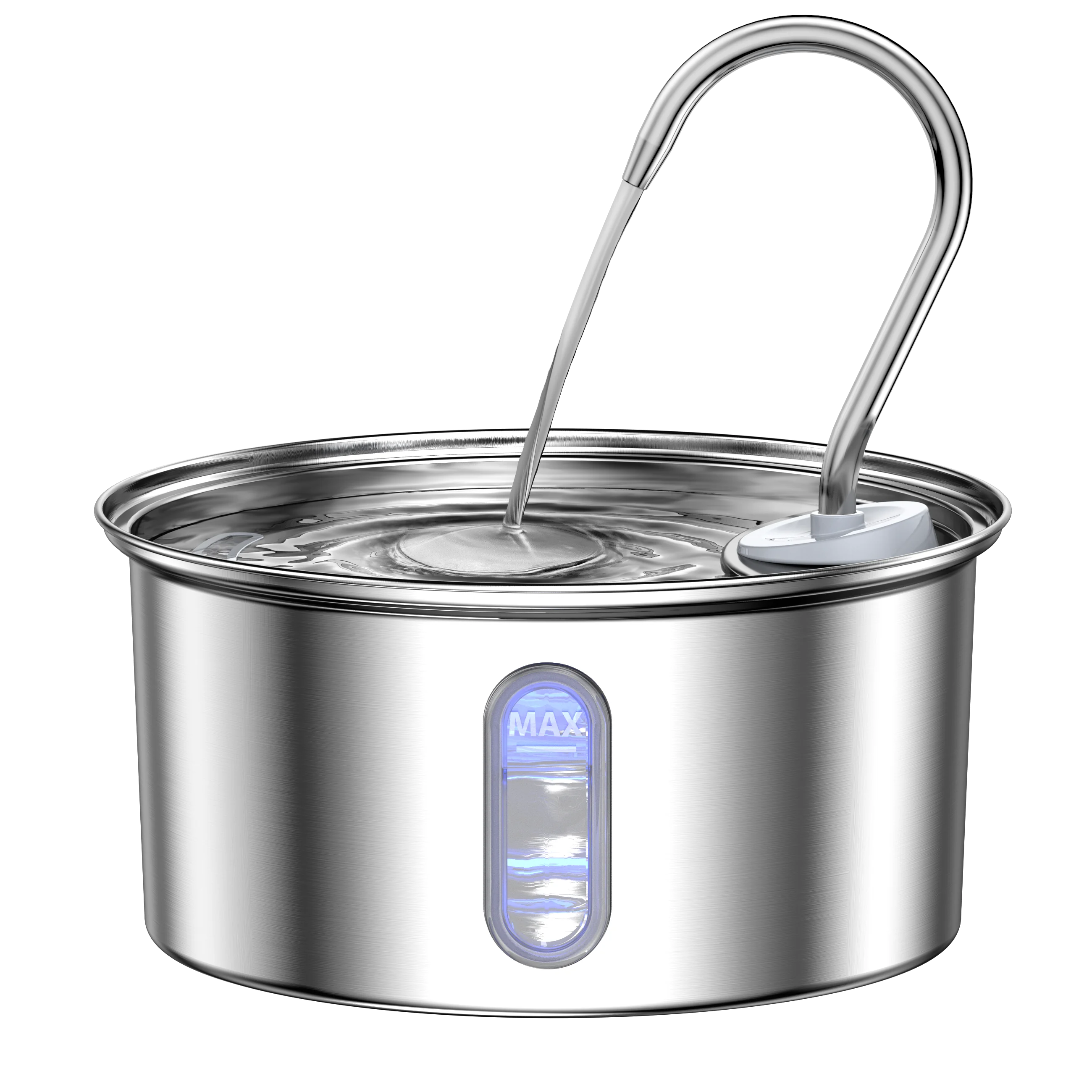 Round stainless steel Fountelio cat water fountain platform
