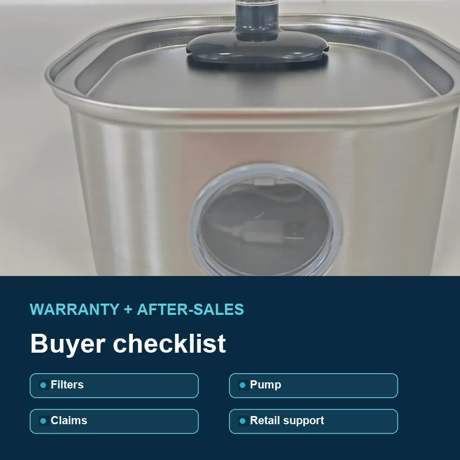 Cat water fountain warranty and after-sales buyer checklist